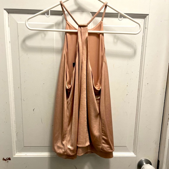 Pink metallic halter top-Express-XS. Worn once-great condition - Picture 2 of 3